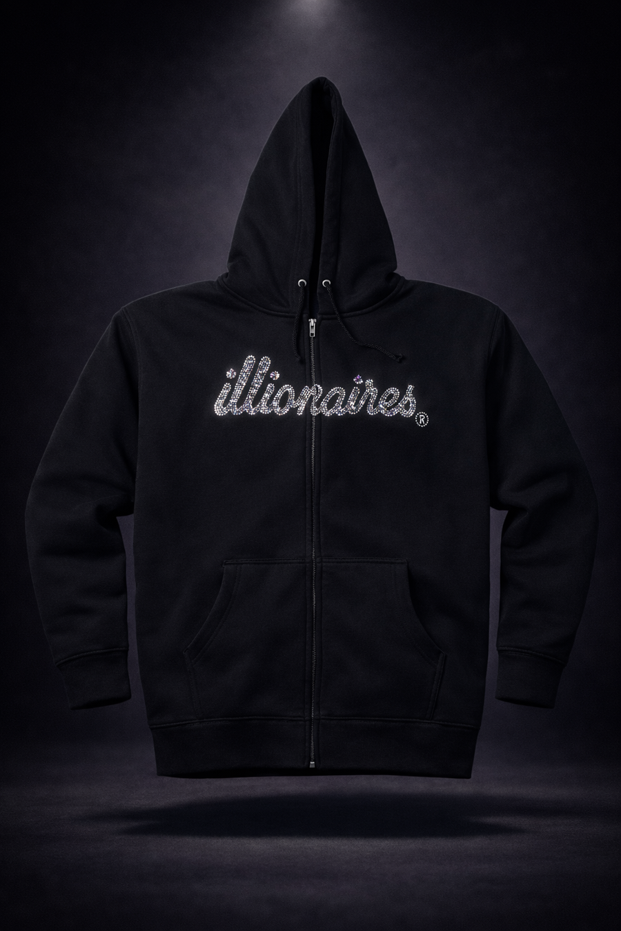 Illionaires Signature Crystal Logo Zip Hoodie