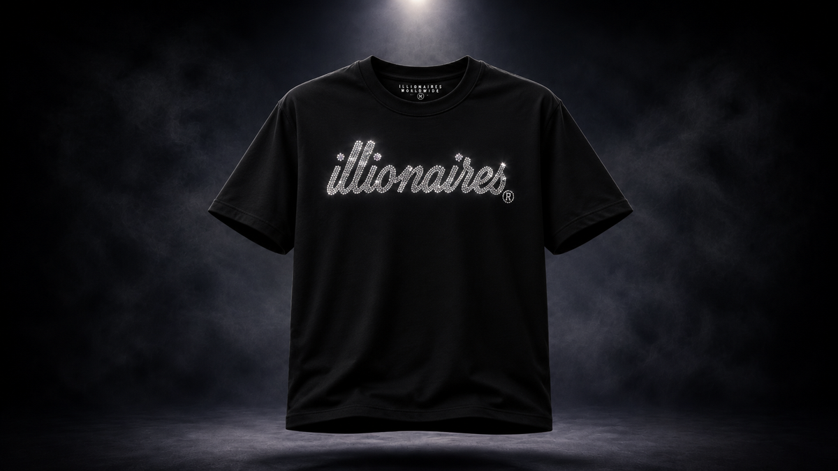 Illionaires Signature Black Crystal Tee