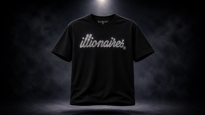 Illionaires Signature Black Crystal Tee