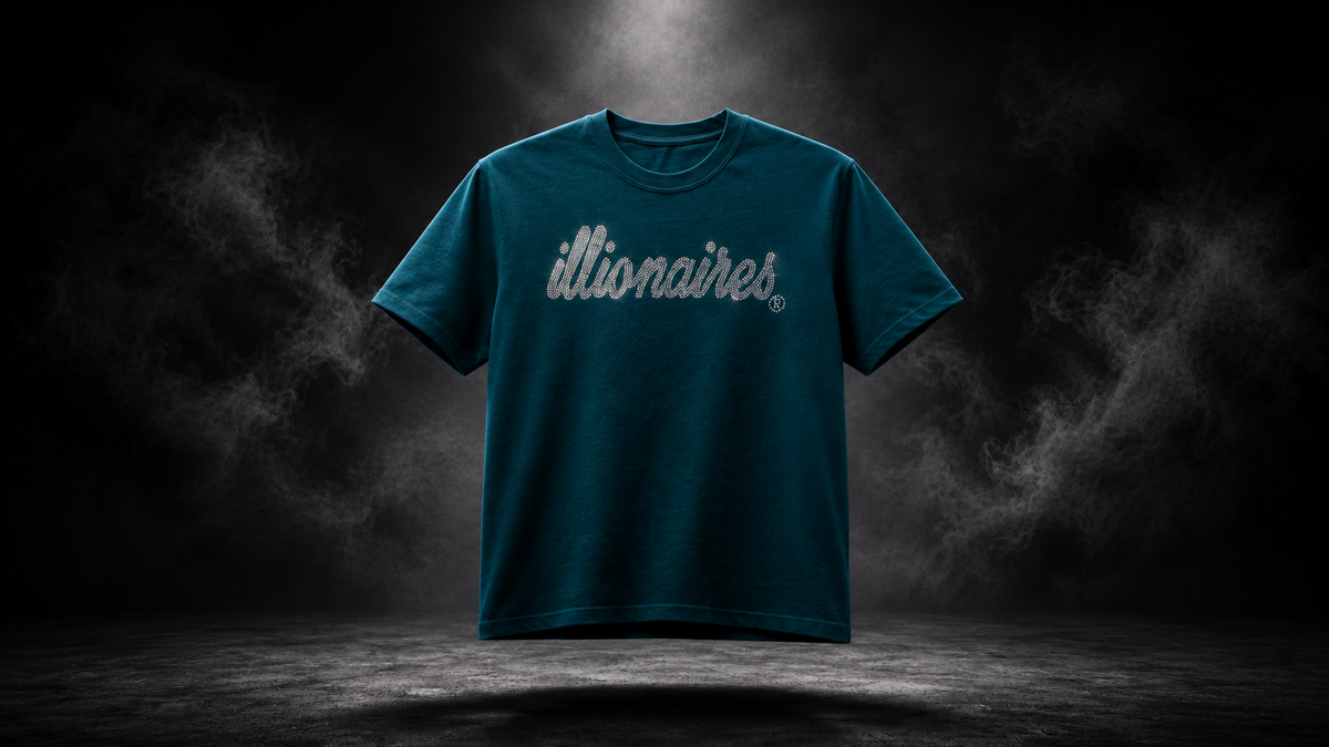 Illionaires Deep Teal Crystal Logo Tee