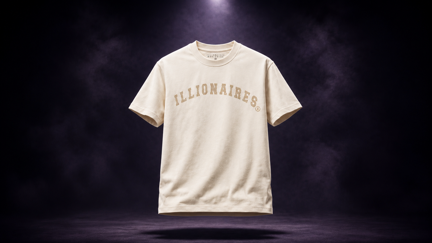 Illionaires Gold Crystal Logo Tee