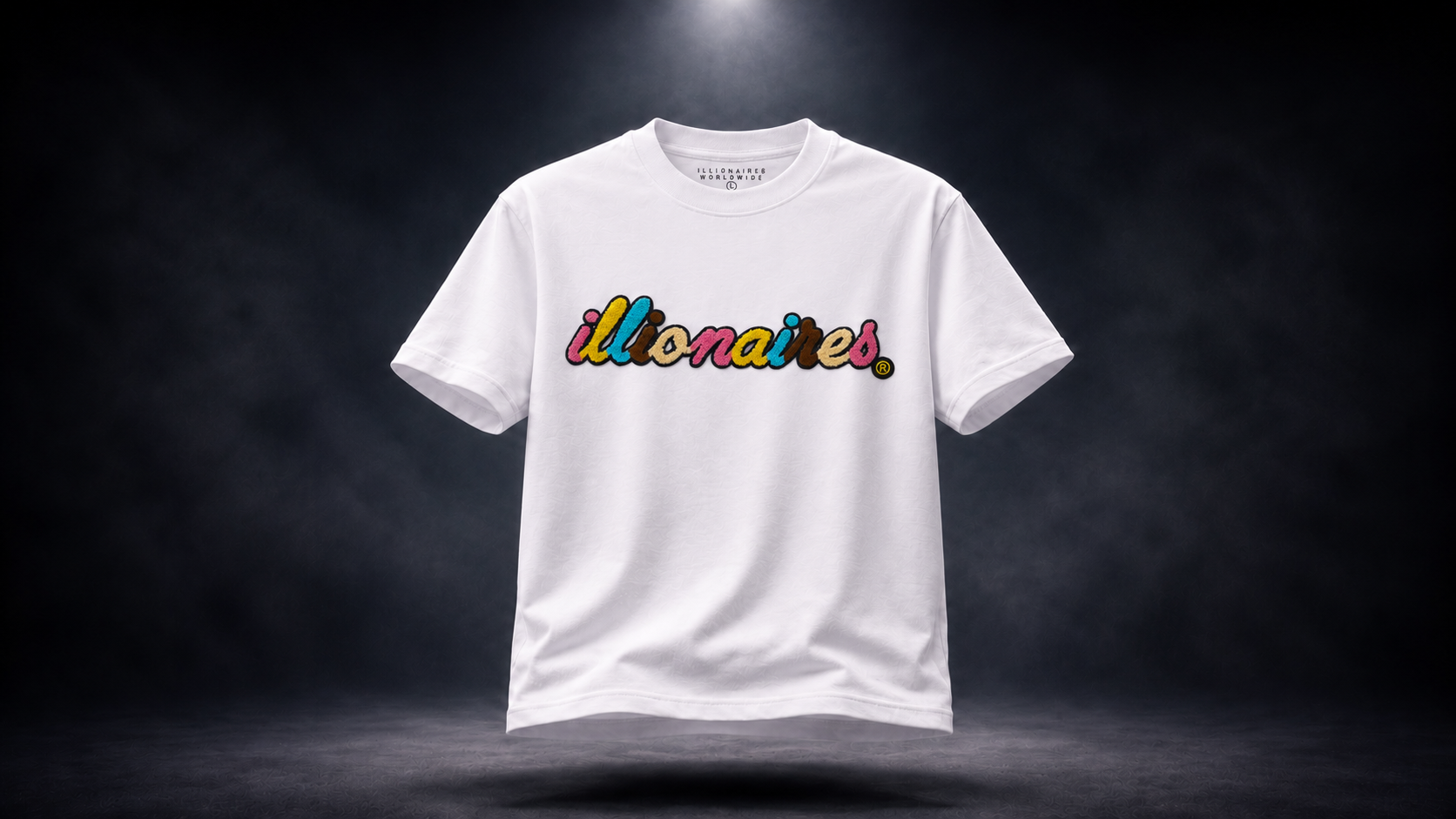 Illionaires White Multi Chenille Logo Tee