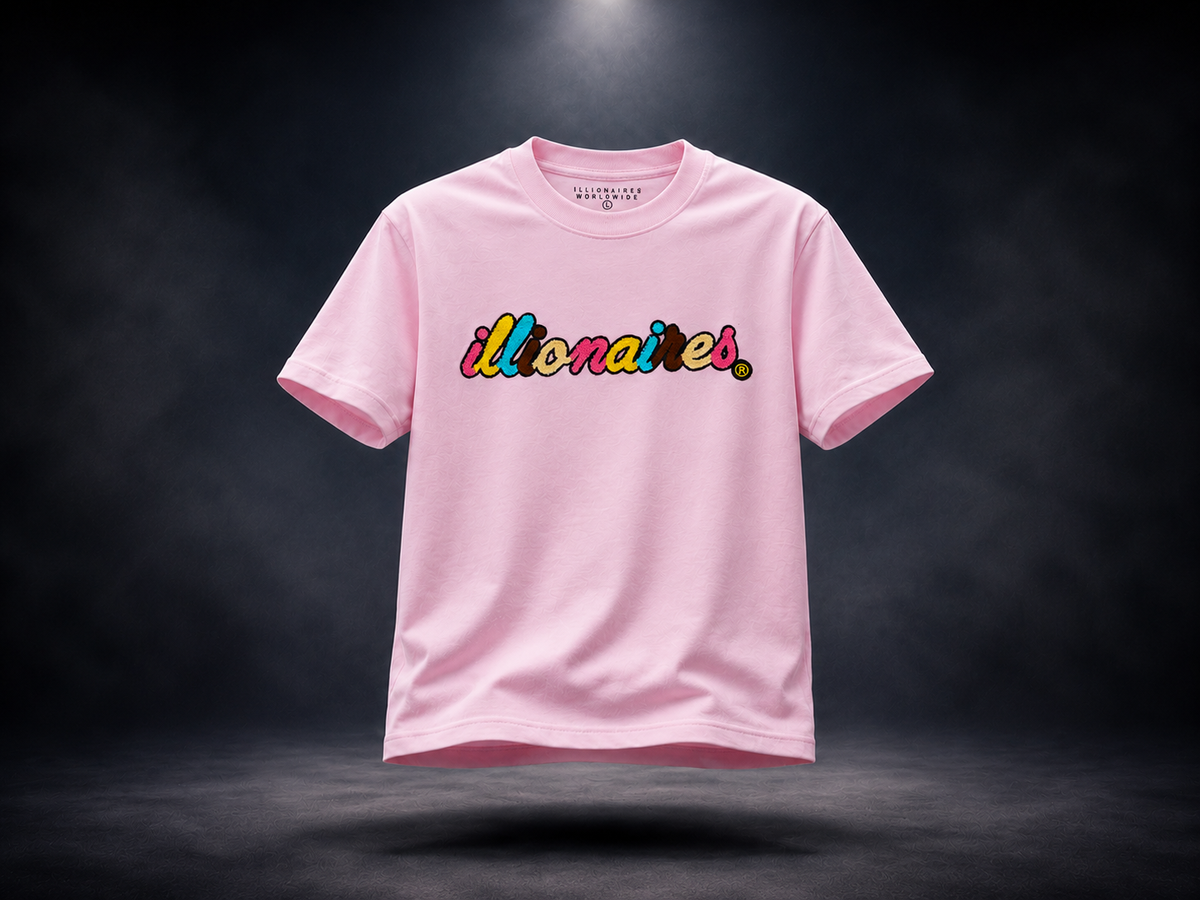 Illionaires Pink Multi Chenille Logo Tee