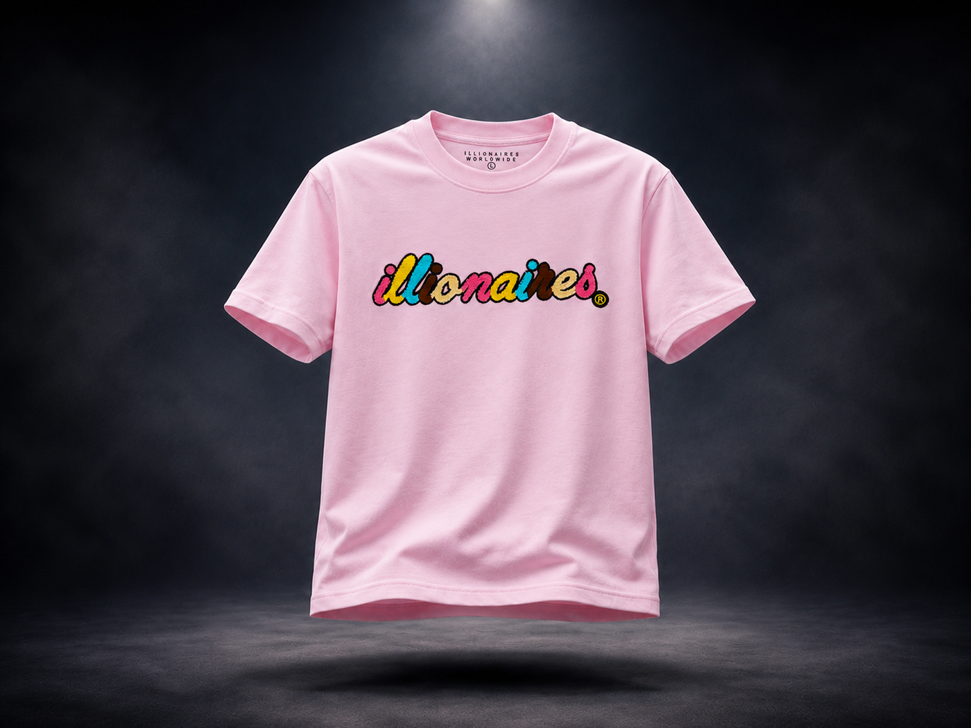 Illionaires Pink Multi Chenille Logo Tee