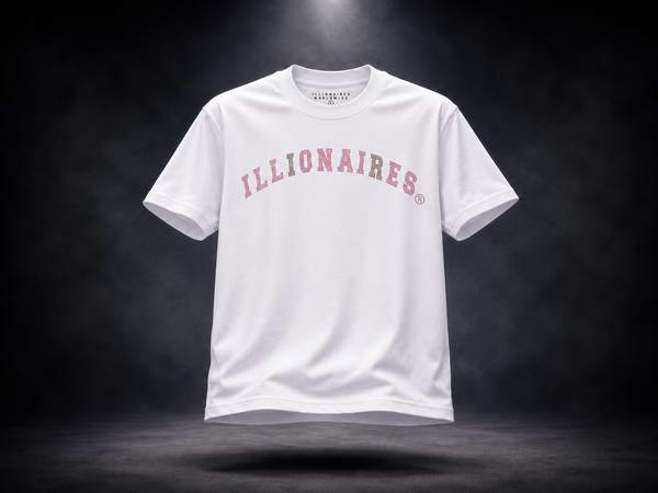 Illionaires White Pink Crystal Logo Tee
