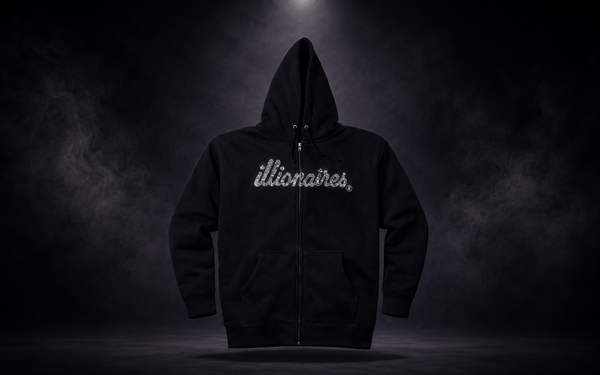 Illionaires Signature Crystal Logo Zip Hoodie